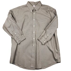 Brooks Brothers 346 100% Cotton Mini Check Dress Shirt sz 18 4/5 XXL Academia